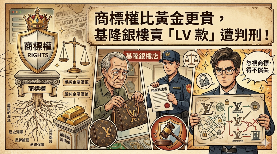 商標權比黃金更貴，基隆銀樓賣「LV 款」遭判刑！